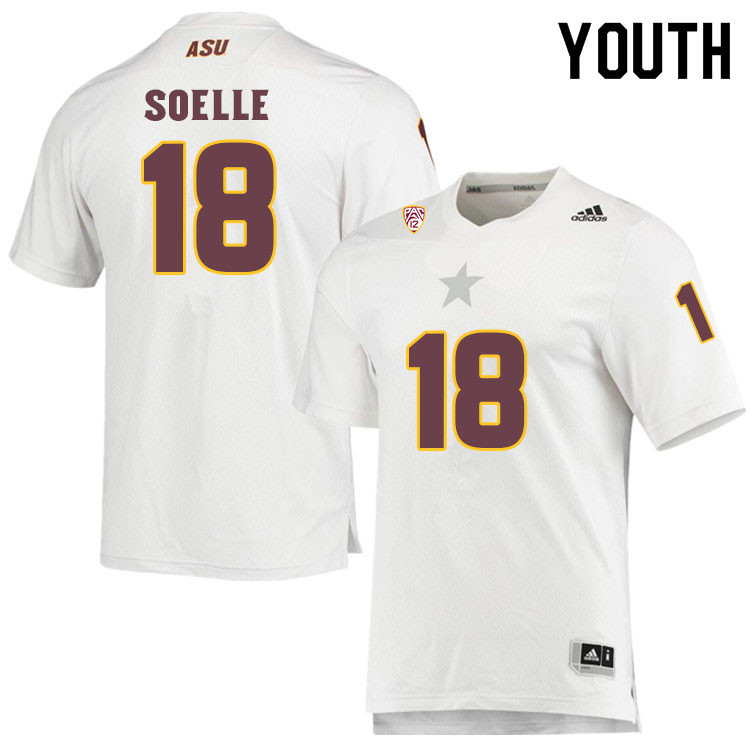 Youth #18 Connor SoelleArizona State Sun Devils College Football Jerseys Sale-White - Click Image to Close